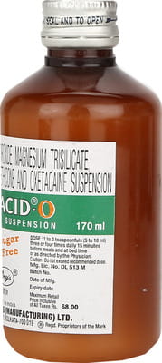 Solacid O Sugar Free Bottle Of 170ml Suspension