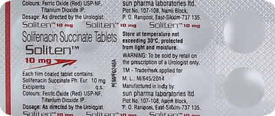 Soliten 10mg Strip Of 10 Tablets