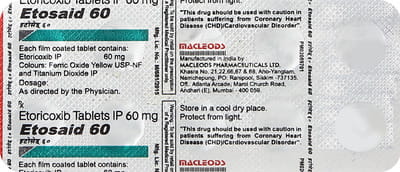Etosaid 60mg Strip Of 10 Tablets
