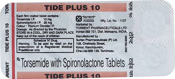 टाइड प्लस 10एमजी की स्ट्रिप 10 टैबलेट्स