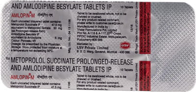 Amlopin M 50mg Strip Of 10 Tablets