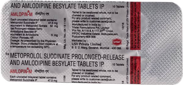 Amlopin M 50mg Strip Of 10 Tablets