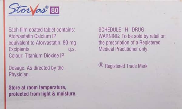 Storvas 80mg Strip Of 10 Tablets