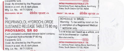 Provanol Sr 80mg Strip Of 10 Tablets
