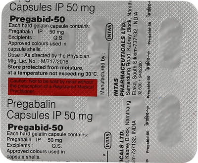 Pregabid 50mg Strip Of 10 Capsules