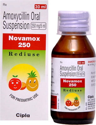 Novamox 250mg Rediuse Bottle Of 30ml Suspension