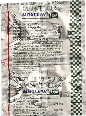 Mox Clav 1gm Strip Of 4 Tablets