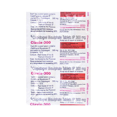 Clavix 300mg Strip Of 4 Tablets
