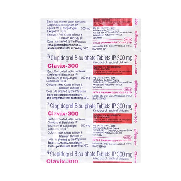 Clavix 300mg Strip Of 4 Tablets