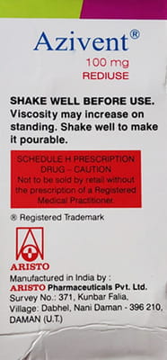 Azivent 100mg Rediuse Bottle Of 15ml Suspension