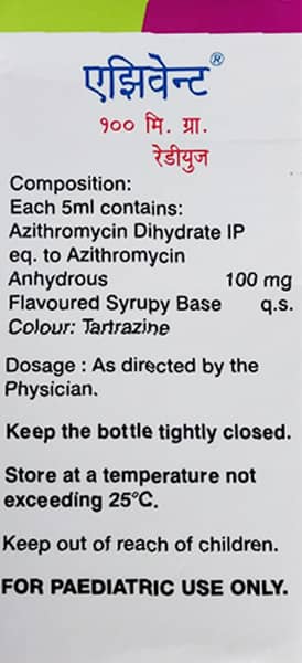 Azivent 100Mg Rediuse Bottle Of 15Ml Suspension