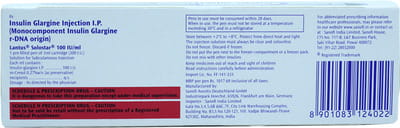 Lantus Solostar 100iu Pre Filled Pen Of 3ml Solution For Injection