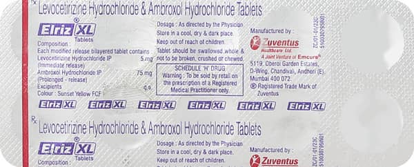 Elriz Xl Strip Of 10 Tablets