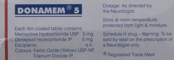 डोनामेन 5एमजी की स्ट्रिप 10 टैबलेट्स