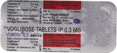 Vobose 0.3mg Strip Of 10 Tablets