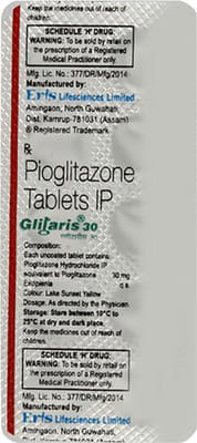 Glitaris 30mg Strip Of 10 Tablets
