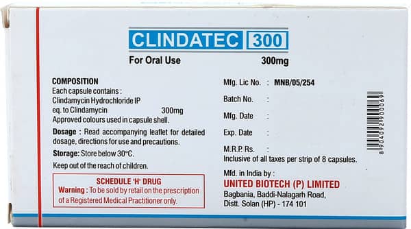 Clindatec 300mg Strip Of 8 Capsules