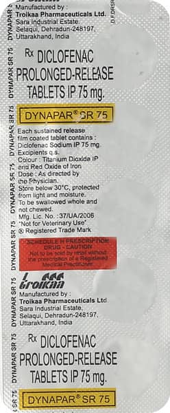 Dynapar Sr 75mg Strip Of 10 Tablets