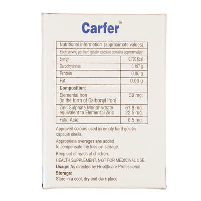 Carfer Strip Of 10 Capsules