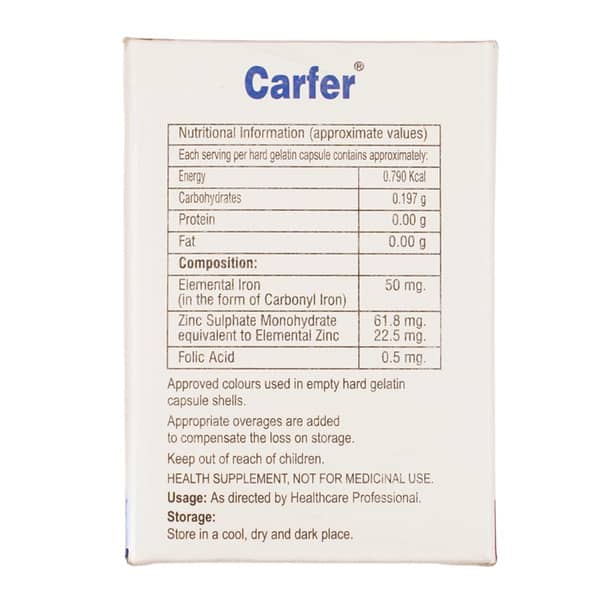 Carfer Strip Of 10 Capsules