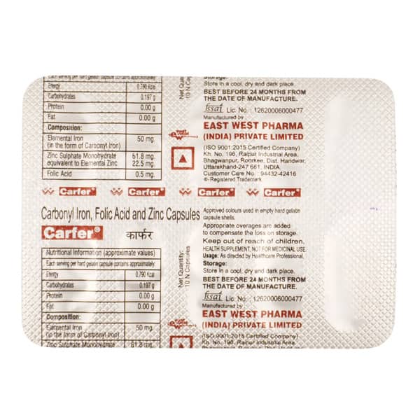 Carfer Strip Of 10 Capsules