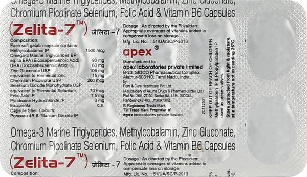Zelita 7 Strip Of 10 Capsules