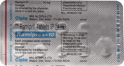 Ramipres 10mg Strip Of 10 Tablets