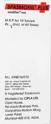 Spasmonil Plus Strip Of 10 Tablets