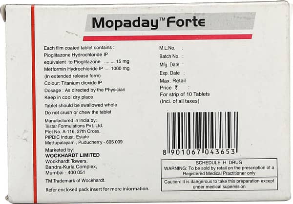 Mopaday Forte Strip Of 10 Tablets
