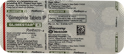 Glimestar 4mg Strip Of 10 Tablets