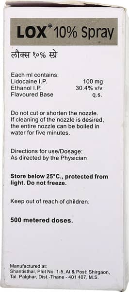 Lox 10% Bottle Of 50ml Spray