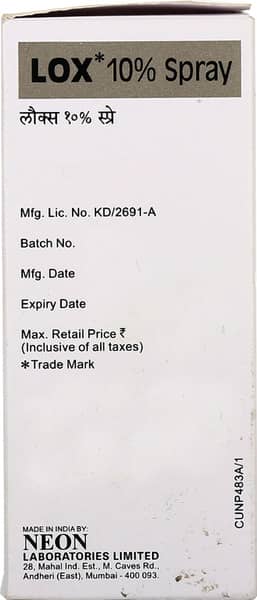 Lox 10% Bottle Of 50ml Spray