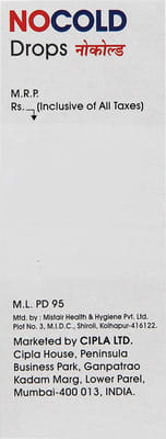 Nocold Bottle Of 15ml Oral Drops