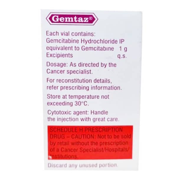 Gemtaz 1Gm Dry Vial Of 1 Powder For Injection