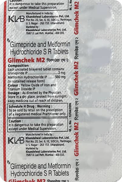 Glimchek M 2mg Strip Of 10 Tablets