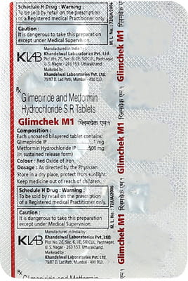 Glimchek M 1mg Strip Of 10 Tablets