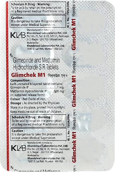 Glimchek M 1mg Strip Of 10 Tablets
