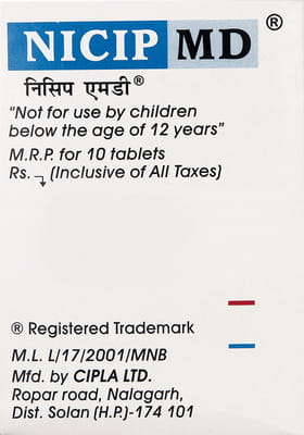 Nicip Md 100mg Strip Of 10 Tablets