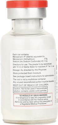 Meromac 0.5gm Dry Vial Of 1 Powder For Injection