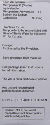 Meromac 1gm Dry Vial Of 1 Powder For Injection