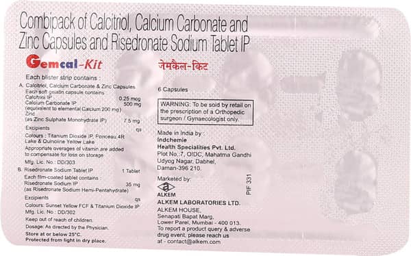 Gemcal Kit Strip Of 7 Capsule & Tablet Combikit
