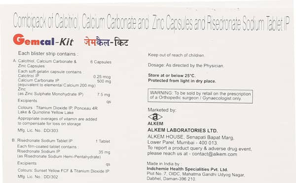 Gemcal Kit Strip Of 7 Capsule & Tablet Combikit