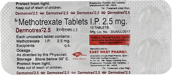 Dermotrex 2.5mg Strip Of 10 Tablets