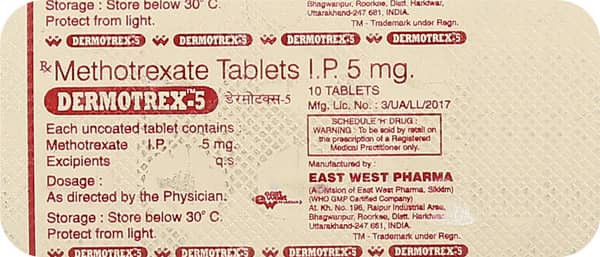 Dermotrex 5Mg Strip Of 10 Tablets