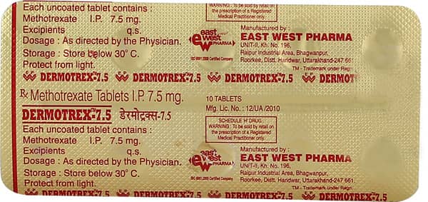 Dermotrex 7.5Mg Strip Of 10 Tablets