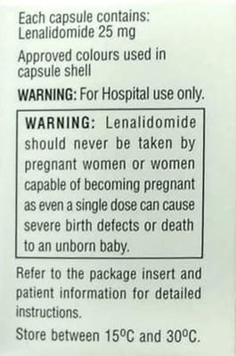 Lenalid 25mg Bottle Of 30 Capsules