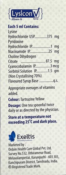 Lysicon V Bottle Of 200ml Syrup