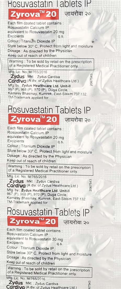 Zyrova Zyrova 20 MG Tablet (10): Uses, Side Effects, Price & Dosage | PharmEasy