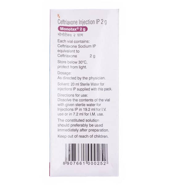 Monotax 2Gm Dry Vial Of 1 Powder For Injection
