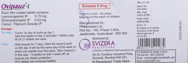 Ovipauz L Strip Of 21 Tablets